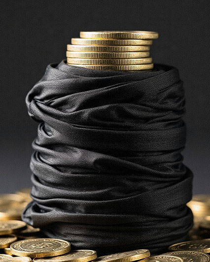 在土工布廠家工作的舅舅用防水材料包1.8米高的硬幣發壓歲錢